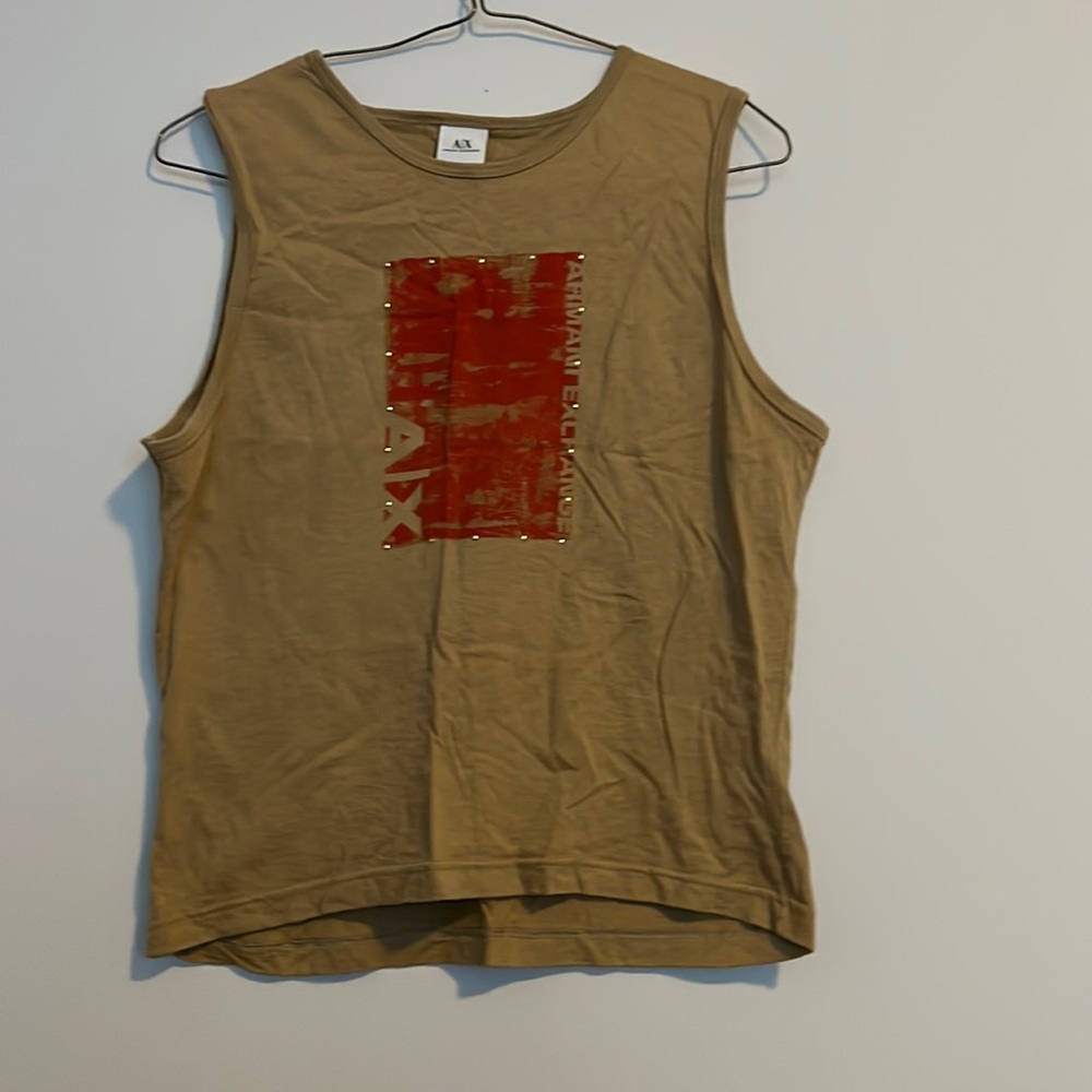 Tan sleeveless shirt